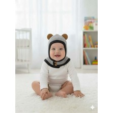 Miniko Kids Kitti 25480-02 Düğmeli Boyunluk Triko Bere