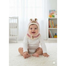Miniko Kids Kitti 25480-03 Düğmeli Boyunluk Triko Bere