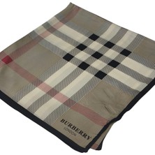 Burberry  Vual Ipek Şal Siyah Vizon