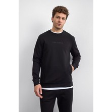 Back & Bond Siyah Bisiklet Yaka Fermuar Cepli Sweatshirt
