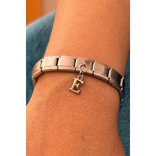 Takı Dükkanı Kişiye Özel İtalyan Sallantılı Harfli Charmlı Paslanmaz Unisex Çelik Bileklik scb65