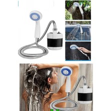 Mena Rise USB Şarjlı El Duş Pompası Taşınabilir Kamp Tatil Seyahat Banyo Su Pompası Başlık Hortum Seti