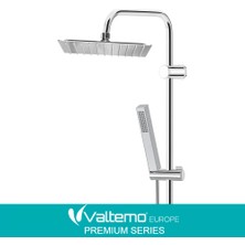 Romena | Valtemo Full Krom Tepe Duş Seti - Kare Dikdörtgen Tasarım - Modern Görünüm