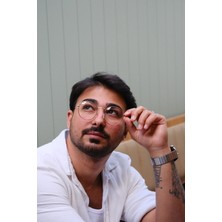 Habeq Erkek Round Model Gözlük Blue Block
