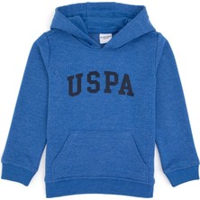 U.S. Polo Assn. Erkek Çocuk Koyu Mavi Melanj Kapüşonlu Basic Sweatshirt 50314005-VR251