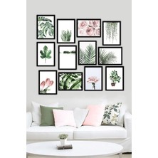 Mena Rise 12 Parça Siyah Çerçeve Görünümlü Mdf Tablo Seti 12ARTAVESSA1, 20 x 30