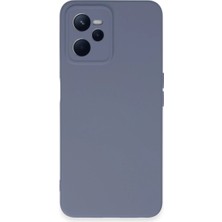 Realme C35 Kılıf Nano Içi Kadife Silikon - Gri