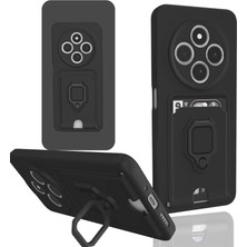 Xiaomi Redmi 14C Kılıf Zuma Kartvizitli Yüzüklü Silikon - Siyah