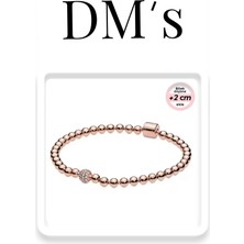 Boncuklu Rose Gümüş Bileklik