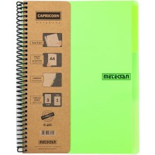 Mena Rise Neon Serisi, A4, 6 Konulu (3, 3 Çizgili) 180 Yaprak Pp Kapaklı Spiralli Defter, Yeşil