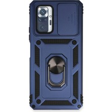 Erbar Xiaomi Redmi Note 10 Pro Kılıf Pars Lens Yüzüklü Silikon - LACIVERT-(5796) - M006R977-K79006