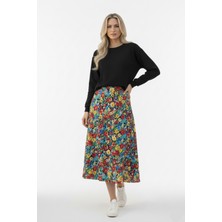 Modal Oversize Dökümlü Tüylenmez Basıc Kadın Sweatshırt