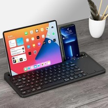 Mena Rise Şarjlı Bluetooth Touchpad Klavye Dual Bağlantı iPad Pro ile Uyumlu 12.9 Uyumlu Hızlı ve Kolay Kablosuz Bağlantı Tablet ve Telefon ile Kullan Türkçe Q Klavye ZR731