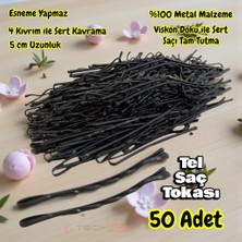 Technow Siyah %100 Metal Esnemez Dayanıklı Kadın Saç Tel Tokası 50 Adet