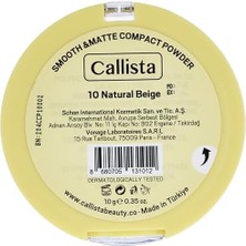 Mena Rise Callista Smooth Matte Compact Powder Mat Görünümlü Pudra 10 Natural Beige