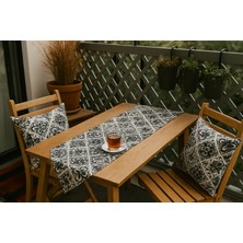 Özdağ Home Concept Duck Kumaş 2'li Çift Taraflı Kırlent Kılıfı (43X43 Cm) +  Runner (42X100 Cm) Seti– Dekoratif Kombin