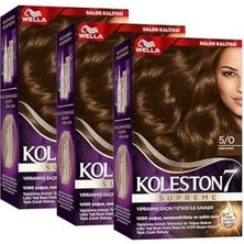 Mena Rise Wella Koleston Supreme Saç Boyası 5/0 Açık Kahve X3'li Set