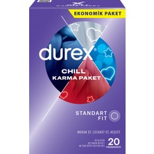 Durex Chill Ekonomik Paket Prezervatif 20'li - Dezenfektan Hediyeli - %72 Alkol