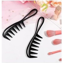 Mena Rise Gaman Kadın-Erkek Saçı Şekil Verme Tarağı - Profesyonel Tarak - Saç Açıcı Tarak Geniş Dişli 19CM Siyah