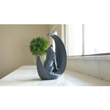 Argün Craft Ay Içerisnde Uluyan Bozkurt Dekoratif Obje Dekoratif Biblo