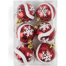 Netavantaj Kırmızı Top 6lı Yılbaşı Ağacı Süsü