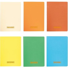 Mena Rise 13X21 cm Karton Kapaklı Iplik Dikişli Defter, 24 Yaprak, 6'lı Paket, Renkli