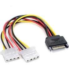 Mena Rise 30 cm 15 Pin Sata Erkek To 2x 4 Pin Dişi Molex Kablo 15 Pin Erkek 2x 4 Pin Dişi Molex 30 cm Sata Kablo