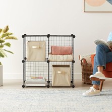 Mena Rise Dekoratif Tel Dolap - 4 Küp