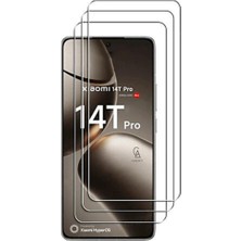 Coolacs Xiaomi 14T Pro ile Uyumlu Ekran Koruyucu Şeffaf Temperli Kırılmaz Cam Ekran Koruyucu 3 Adet
