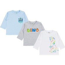 Civil Baby Dıno Baskılı 3'lü Set 6-18 Ay Sweatshirt