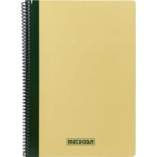 Mena Rise Pruva Ofis Serisi, A4 120 Yaprak Çizgili Karton Kapaklı Pet Spiralli Defter, Bej