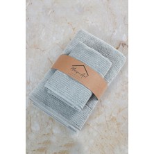 Mena Rise Tekstil | 50X90-70X140 cm 4'lü Havlu SETI,%100 Pamuklu Havlu Takımı Gri