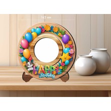 Altınuç Art Design Mdf Malzemeden Çocuklar Için 14X14 cm Uv Baskılı Yuvarlak Fotoğraf Çerçevesi