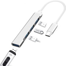 Mena Rise Type-C To USB Hub 4 Port Çoklayıcı Ile Uyumlu Çoğaltıcı Adaptör (Usb2.0)