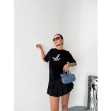 Rawea Fashion Kısa Kol Baskılı T-Shirt - Siyah