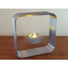 Argün Craft Kare Içersinde Havada Sallanan Mumluk Dekoratif Obje Dekoratif Mumluk