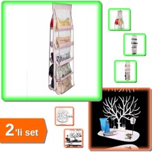 Hereveoyuncak 10 Bölmeli Çanta Organizeri + Beyaz Geyik Şeklinde Mücevher Düzenleyici - 2li Set V3P3E5