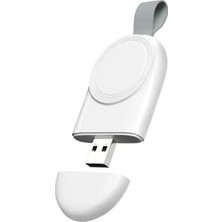 Mena Rise Manyetik Kablosuz Şarj Cihazı, 2W, USB Bağlantılı, Taşınabilir, Beyaz