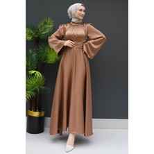 Giza Store Nazlı Tesettür Elbise Sütlükahve