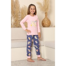 Modanino Kız Çocuk %100 Pamuk Interlok Kumaş Pijama Takımı 6-15 Yaş 12421