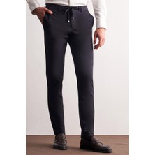 İmza Lacivert Yan Cep Düz Paça  Slim Fit Chino Casual Pantolon 1003255158