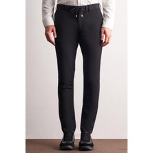 İmza Siyah Yan Cep Düz Paça  Slim Fit Chino Casual Pantolon 1003255158