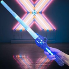 LRS Store Pilli Işıklı Hareket Sensörlü Sesli Samuray Kılıcı Katlanır Oyuncak Işın Kılıç 60 cm