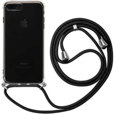 Mena Rise 8 Plus Kılıf Boyun Omuz Askılı Ipli Anti Şok Köşe Korumalı Şeffaf Silikon Kmp ile Uyumlu