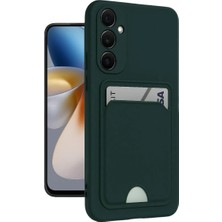 Evolvera Samsung Galaxy A16 5g Kılıf Kelvin Kartvizitli Silikon - Koyu Yeşil