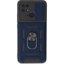 Evolvera Xiaomi Redmi 10C Kılıf Pars Lens Yüzüklü Silikon - Lacivert