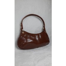 Kadın Günlük Mini Parlak Deri Baget El ve Omuz Çantası