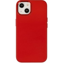 Evolvera Iphone 14 Plus Kılıf Asya Deri Silikon - Kırmızı
