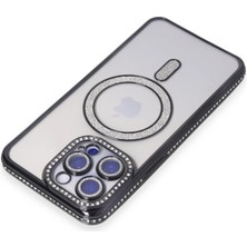 Evolvera Iphone 15 Pro Max Kılıf Joke Simli Magneticsafe Kılıf - Siyah