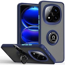 Evolvera Xiaomi Redmi Note 14 Pro 5g Kılıf Montreal Yüzüklü Silikon Kapak - Lacivert